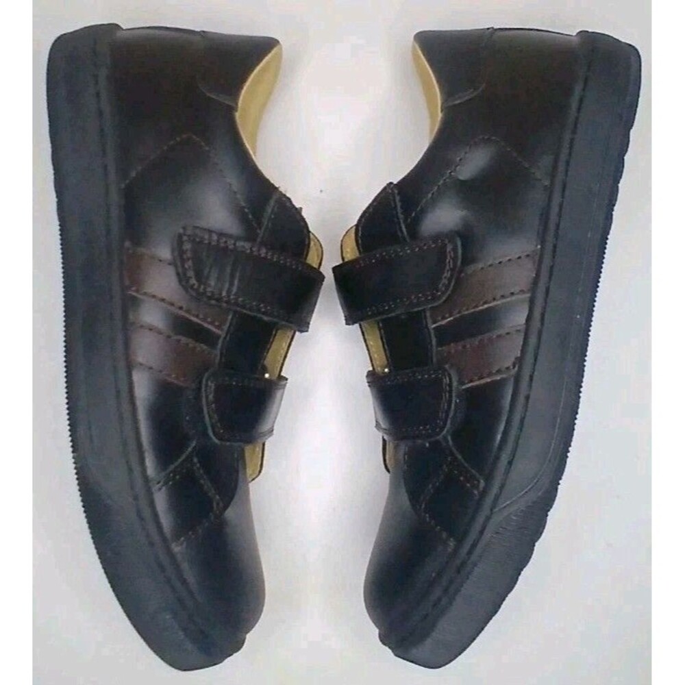 Naturino Boys Sz 2 EU 33 Black Leather School Shoes Hook And Loop - Picture 3 of 11